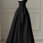 Black Strapless High-Slit Evening Gown        S7061