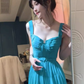 Tea break French style fairy blue suspender dress on the run princess dress R1649