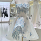 White background with blue flowers embellished with a tube top and waist elegant short skirt for homecoming dress R4190