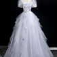 Elegant Lavender Sequin Ball Gown Bateau Applique Corset Maxi Evening Dress Quinceanera Dress RS588