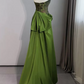 Mermaid Silky Satin Bodycon Prom Gown , Green Women's Maxi Evening Dress Ball Gown RS2426