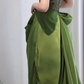 Mermaid Silky Satin Bodycon Prom Gown , Green Women's Maxi Evening Dress Ball Gown RS2426