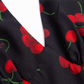 2025 Summer New Halter Backless Black Cherry V-Neck Retro Short Dress R0942