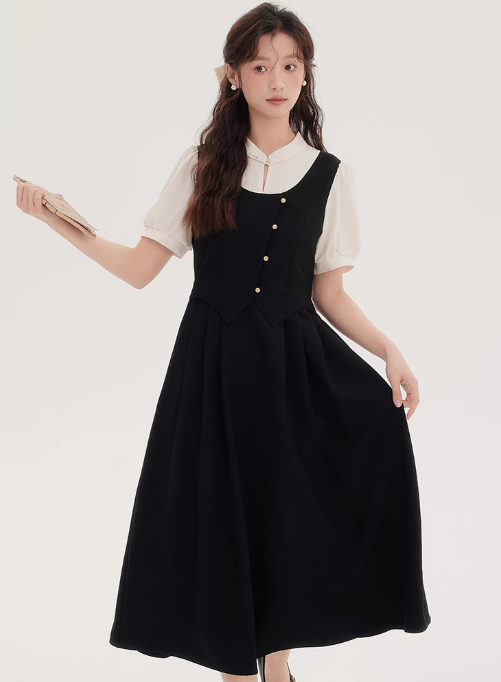 Teachers' teaching dress 2025 new improved cheongsam dress long skirt R2381