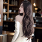French style gentle off-shoulder knitted A-line dress high-end waist slim long skirt R1450
