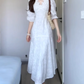 Large size French temperament embroidery design dress gentle slim fishtail long skirt R1828