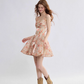 French suspender dress floral dress holiday wear short skirt R2698