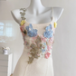 2025 new flower lace mesh fishtail dress medium-length slim hip-wrapped suspender skirt R0280