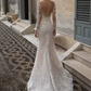 Mermaid Embroidered White Sweetheart Tulle Silky Bodycon Maxi Wedding Dress RS2427