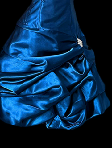 Silky Satin Pleated Women's Homecoming Dress Navy Corset Short Prom Dress Party Dress RS2653
