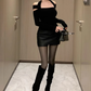 Pure desire style long sleeve halter neck off-shoulder top 2025 large size hip suit R1414