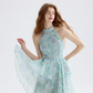 Floral dress halter neck suspender skirt short skirt vacation wear skirt women summer R3453