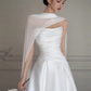 Minimalist White Silky A-Line Strapless Satin Corset Maxi Wedding Dress RS963