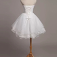Minimalist White Homecoming Dress ,A-Line Strapless Tulle Short Prom Dress RS958
