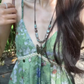 Travel wear women's green gradient suspender dress seaside holiday style summer beautiful small skirt R0434