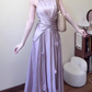 Gentle temperament purple sleeveless vest a-line skirt wear two-piece suit R0813
