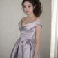 Silky Satin Beaded Women's Homecoming Dress Lavender Corset Short Prom Dress Party Dress RS2654