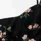 2025 summer new retro black floral waist slim sexy suspender dress R0917