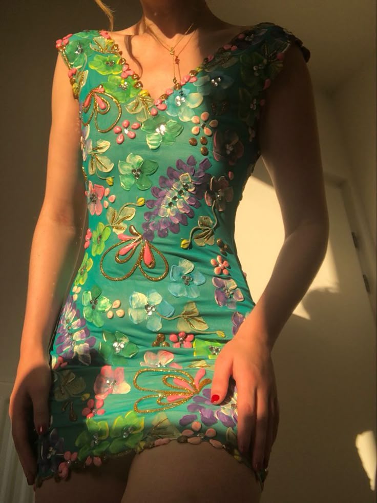 Green bottom flower suspender waist skirt slim fit homecoming dress R2840