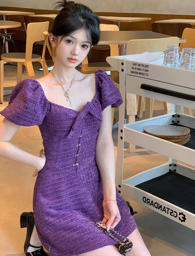 Skirt women's niche design heavy elegant Chanel woven dress R4993