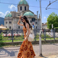 Island travel outfit holiday print dress bohemian beach dress R1562