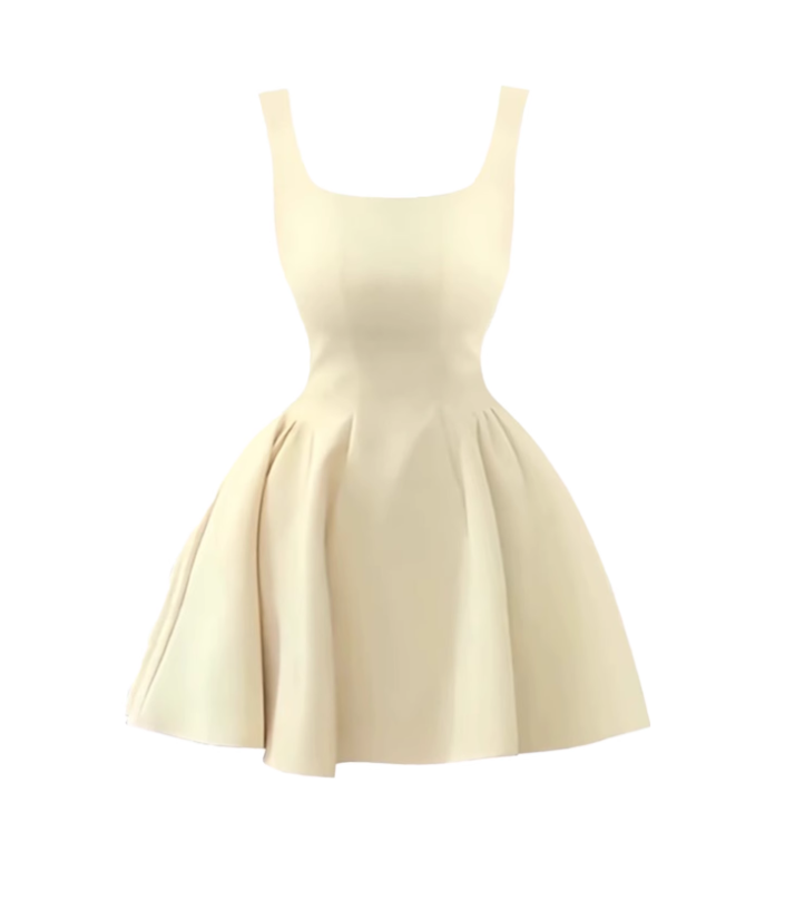 Slightly plump French gentle style suspender dress for women summer waist slimming A-line skirt R3133