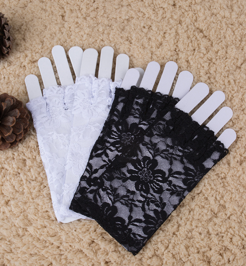 Fingerless Bridal Lace Half Finger Gloves Women's Short Floral Gloves for Wedding Opera Tea Party     S6217