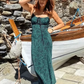 Green cashew color dress with waist and slimming suspenders R2905