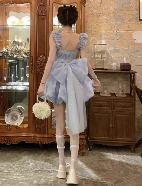 Sweet outfit French Disney trailing princess dress fluffy fairy dress small dress high-end R1646