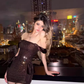 Thousand gold sequined suspender dress 2025 pure desire style bow tie hip skirt R1410