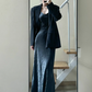 Large size French royal sister retro black suit jacket light luxury evening dress suspender skirt R1884