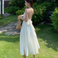 Wearing a celebrity suspender backless dress, slim fairy dress, holiday beach dress R1574