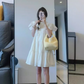 Beautiful small flying sleeve dress new style temperament sweet A-line skirt small R0769