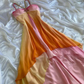 Flowy Patchwork Prom Dress ,A-Line Spaghetti Straps Chiffon Corset Maxi Summer Dress RS990