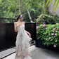 Sexy tube top suspender dress temperament floral long skirt R0542