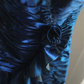 Navy blue tube top waist pleated hip cake skirt short skirt homecoming dress R4147