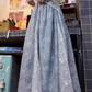 Blue lace tube top dress 2025 new beautiful waist a-line long skirt R0675
