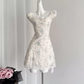 Hot love floral dress new style waist lace square neck short skirt R2033