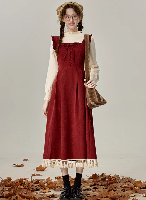 French style red slim dress for women 2025 engagement travel overalls dress R1893