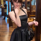High-grade tube top halter neck dress 2025 backless waist tutu skirt R1214