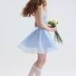 French floral suspender skirt holiday dress petite short skirt high-grade tulle skirt female summer R3487