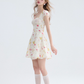 French short-sleeved dress short skirt summer petite short skirt floral princess dress female summer R3489