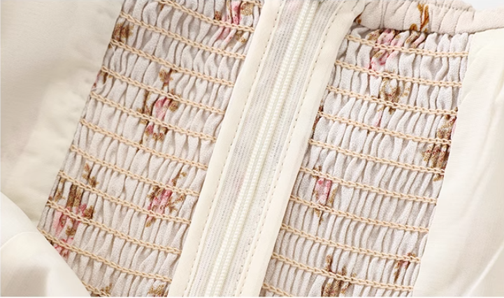 French holiday style small flying sleeves 2025 new dress with floral print R2603