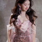 Sweet Blush Pink Prom Dress ,A-Line Sweetheart Sequins Corset Maxi Princess Dress Evening Dress RS1012