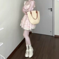 Gentle style pink floral dress beautiful waist A-line tutu skirt R0736