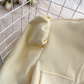 Fashion suit Stand collar single breasted puff sleeve short top two piece set high waist skirt R0327