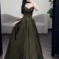 Minimalist Bud Green Prom Dress ,A-Line Sweetheart Corset Maxi Evening Dress RS1016