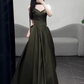 Minimalist Bud Green Prom Dress ,A-Line Sweetheart Corset Maxi Evening Dress RS1016