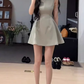 French high-end sleeveless vest dress 2025 temperament lady waist A-line skirt R1405