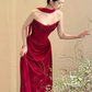 Charming Red Prom Dress ,Mermaid Strapless Bodycon Maxi Evening Dress RS1017